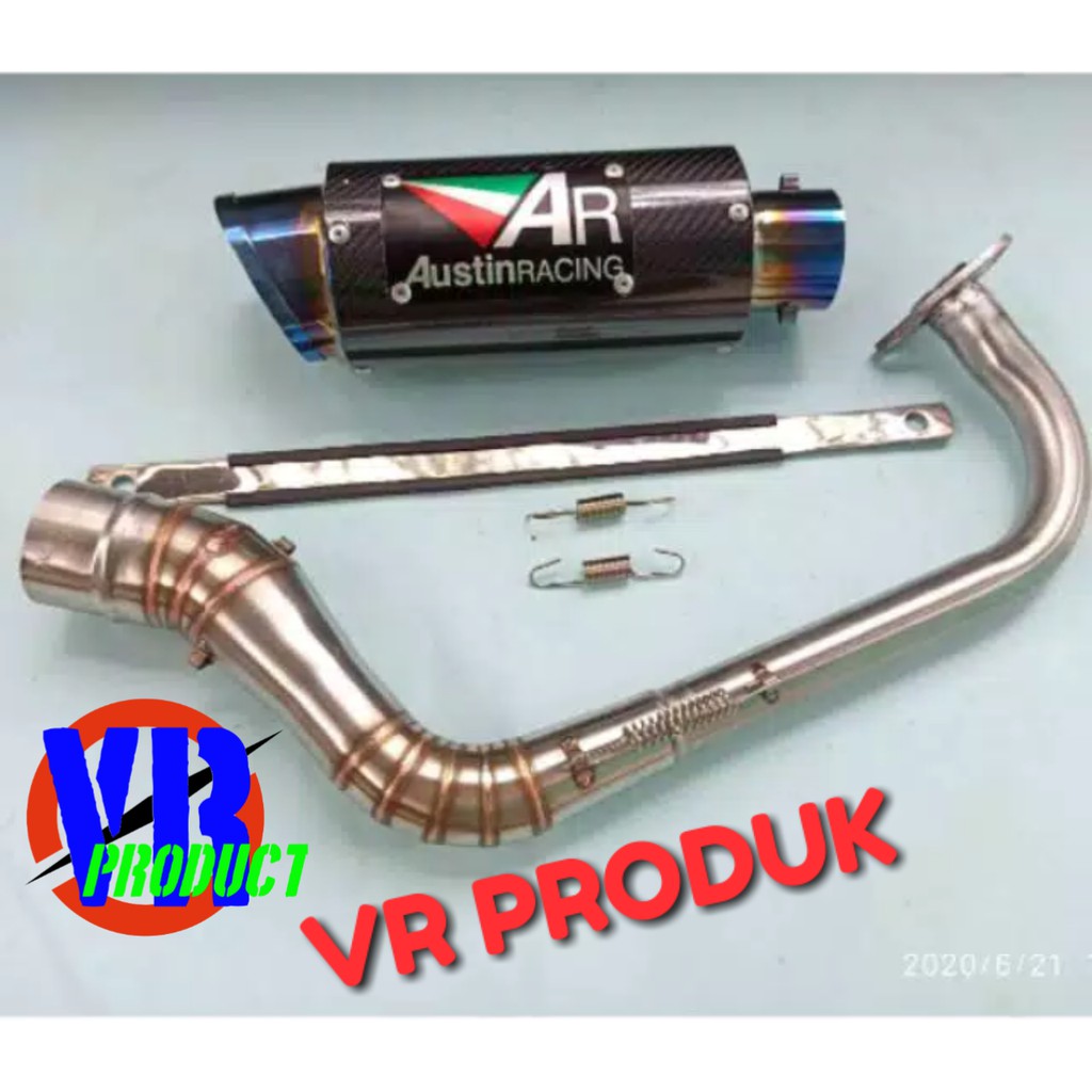 Knalpot Racing Nmax/PCX/Aerox Austin Racing Blue Karbon