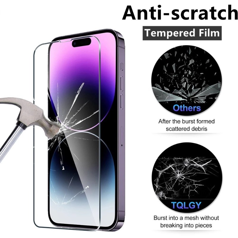 Pelindung Layar Tempered Glass Anti Gores / Ledakan Untuk iPhone 14 / 14 Plus / 14 Pro / 14 Pro Max