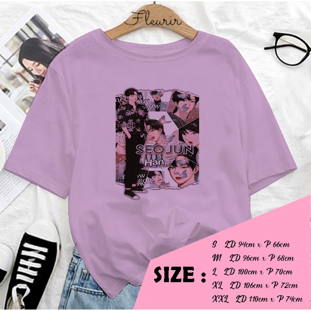 FLEURIR - SEOJUN FULL KAOS OVERSIZE KATUN KAOS WANITA DEWASA TUMBLR TEE UNISEX JUMBO