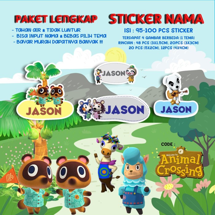 

Sticker / Stiker Label Nama Karakter Tema ANIMALS CROSSING / ANIMAL CROSSING