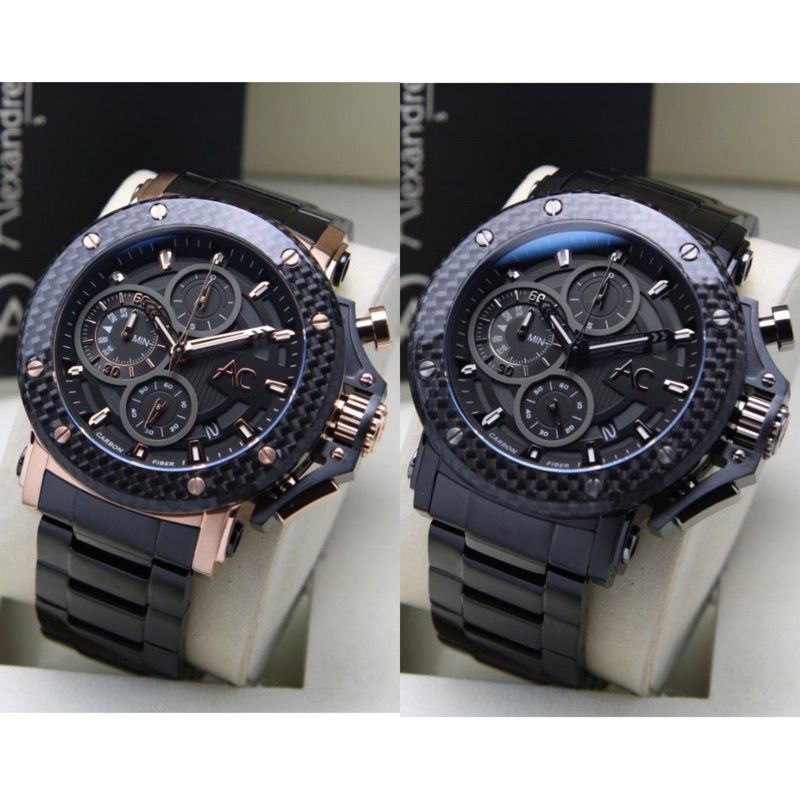 JAM TANGAN PRIA ALEXANDRE CRISTI AC9205/AC 9205 CARBON ORIGINAL