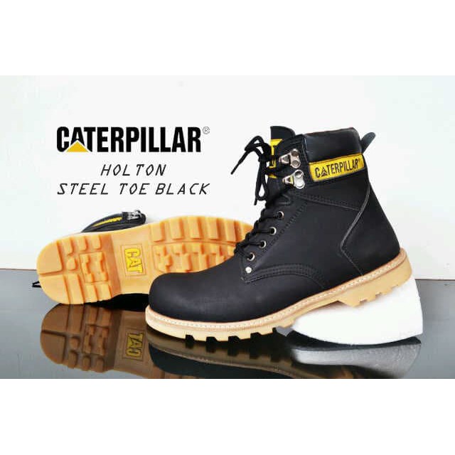 Sepatu Boots Safety CAT Holton Sepatu Pria SAfety Ujung Besi / Sepatu Kerja Outdoor termurah