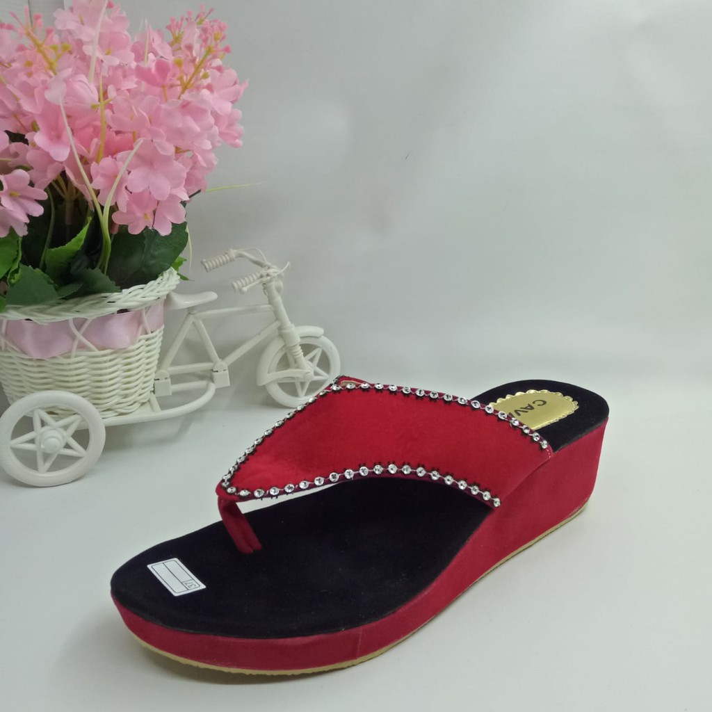 Cafana Sandal Wedges Wanita Jepit SDW88 Flip Flop & Sandals-8