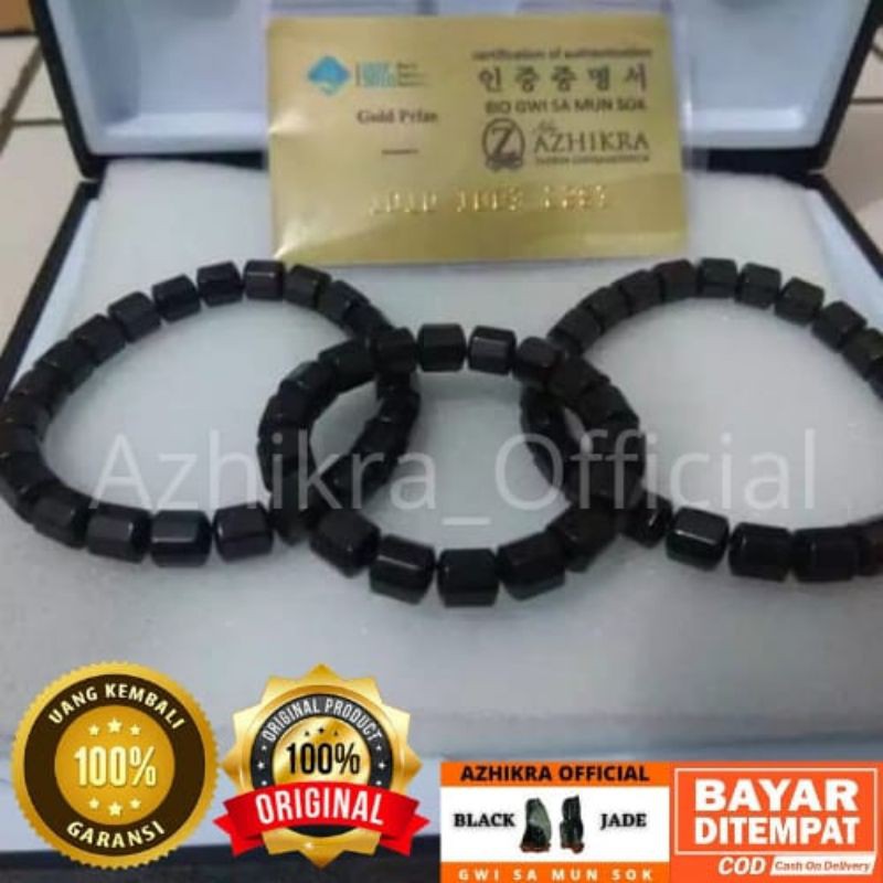 Gelang kesehatan Azhikra Gelang Terapi Kesehatan Azhikra Batu Black Jade Batu Gwisamunsok