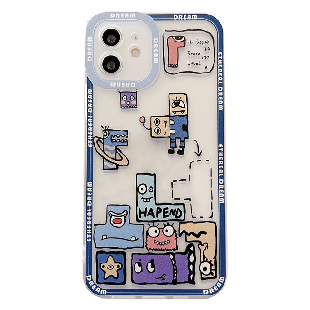 Soft Case TPU Motif Kartun Tetris Cover OPPO Reno 6 Pro 5Z 5F 5 Lite F7X F9 F19 Pro Plus