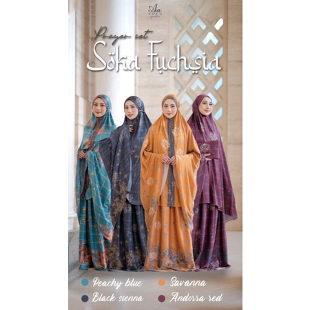 Mukena Premium Prayer Set Soka Fuchsia by Aden|Mukena Shalat|Mukena Adha Series|Mukena Motif|Mukena 