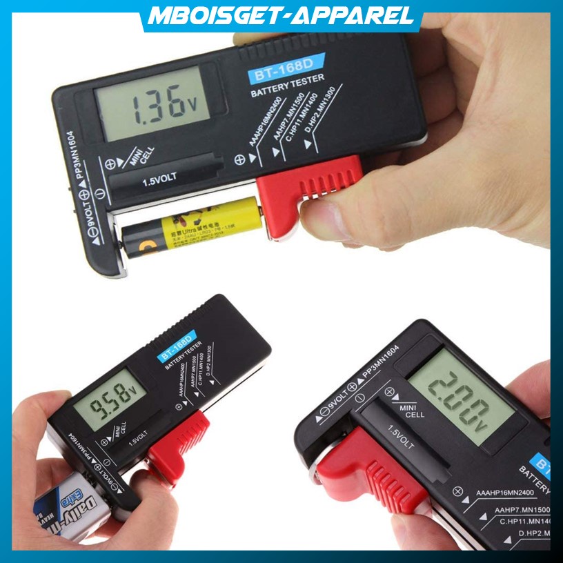 MBOISGET - Tester indikator Baterai AA AAA Volt Meter versi digital dan jarum / manual