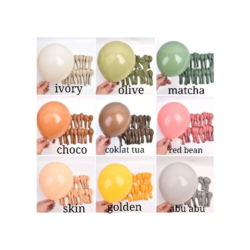 balon latex doff retro undertone earth jungle 5 inch KECIL