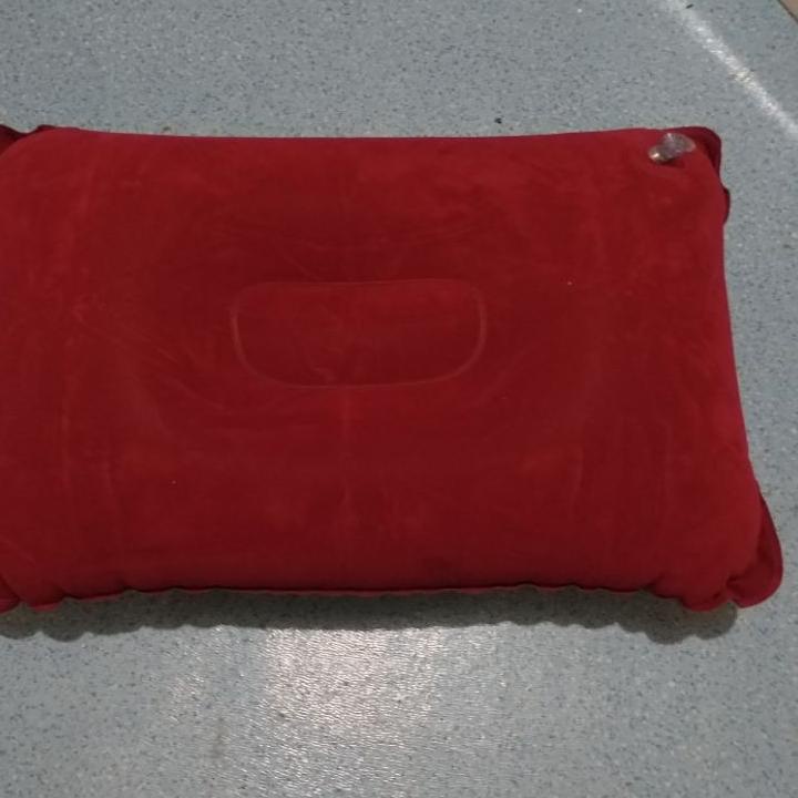 BISA COD Grosir bantal tiup angin besar bludru travel pillow buruan