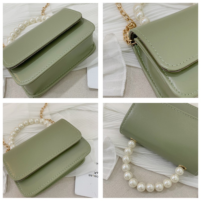 Slingbag Mini Wanita Korean Style Aksen Mutiara Fashion Trendy / Slingbag Mini Lucu Untuk Wanita/Tas