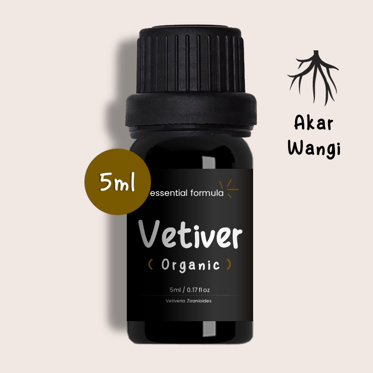 5ml Organic Vetiver Essential Oil Akar Wangi Murni 100%