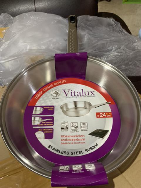 Penggorengan Stainless Zebra Fry Pan Vitalux 24cm 175325 (00230.00046)