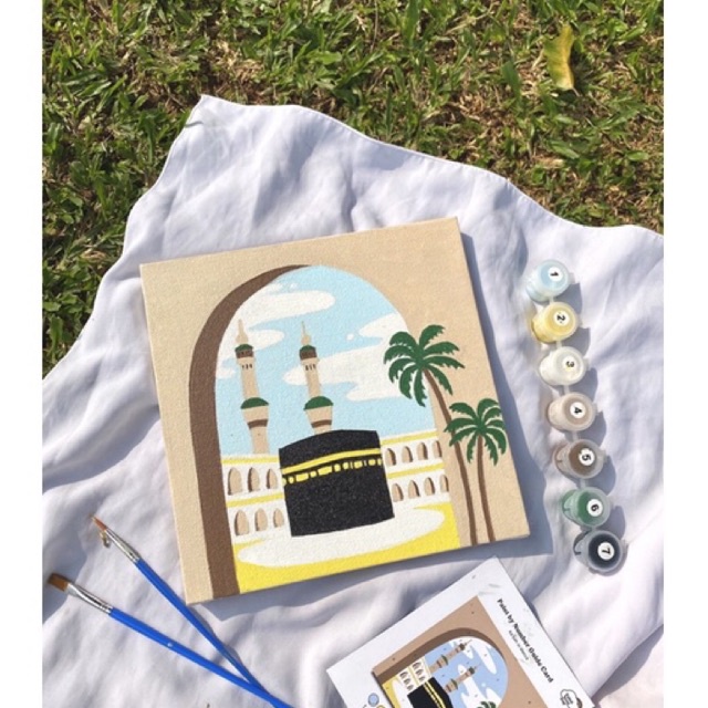 

PAINT BY NUMBER KA'BAH IN MECCA PAINTYOURDAY PAINTING KIT 20X20CM KANVAS DAN CAT AKRILIK