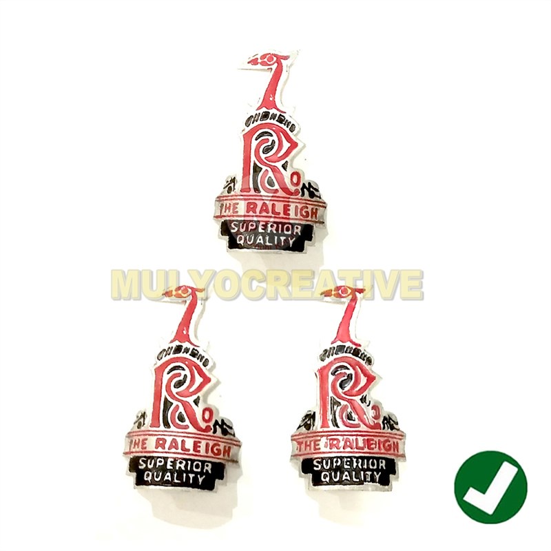 

Plat Label Merk Sepeda The Raleigh - Label Plat Merk Desain Custom