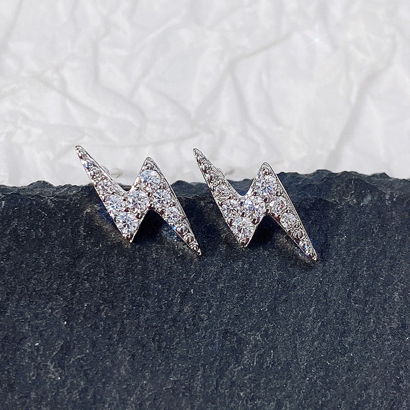 Anting Stud Kristal Petir Untuk Aksesoris Perhiasan Wanita