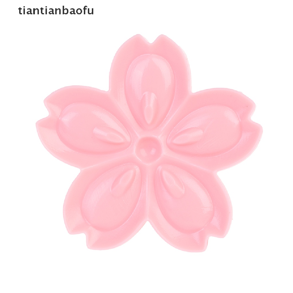 5pcs / set Cetakan Pemotong Biskuit / Cookies / Fondant Bentuk Bunga Sakura Warna Pink