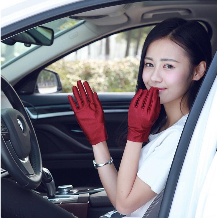 SR25 Sarung tangan wanita satin Prom pesta gloves