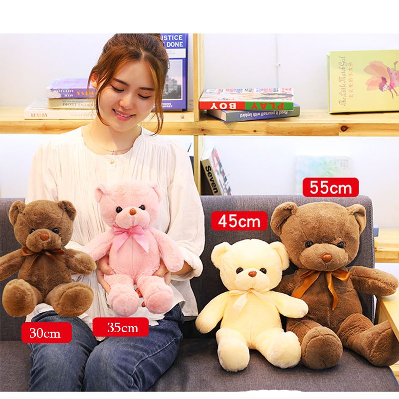 Lovely Teddy Bear Soft Plush Toy Stuffed Animals Toy Playmate Soothing Doll PP Cotton Kids Toys Christmas Birthday Gifts