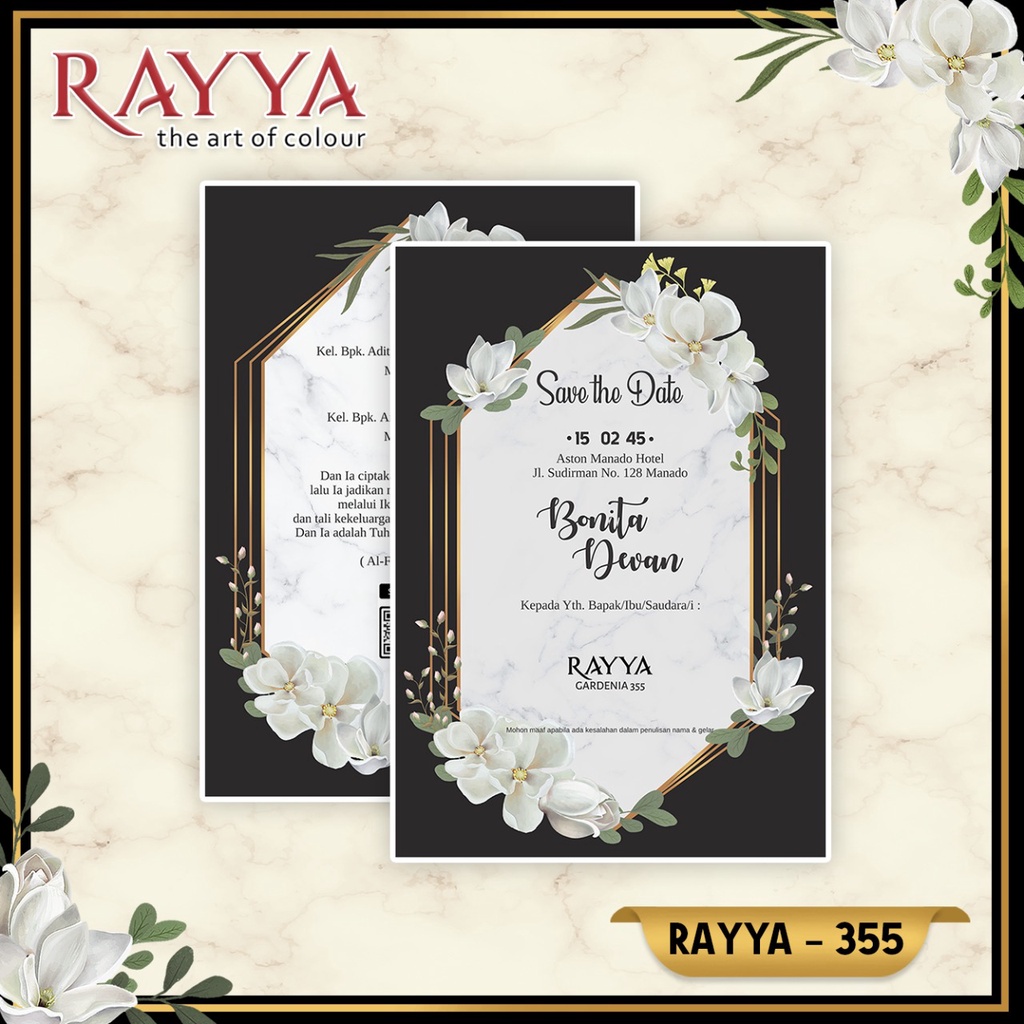 Rayya 355 | Blangko Undangan | Undangan Kosongan (Free File Setting Corel)