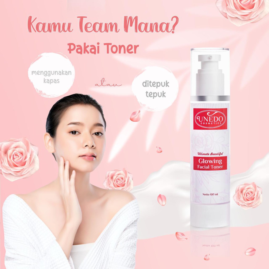 Ultimate Beutiful Unedo Cosmetics Gloing Facial Toner Skincare Perawatan Wajah