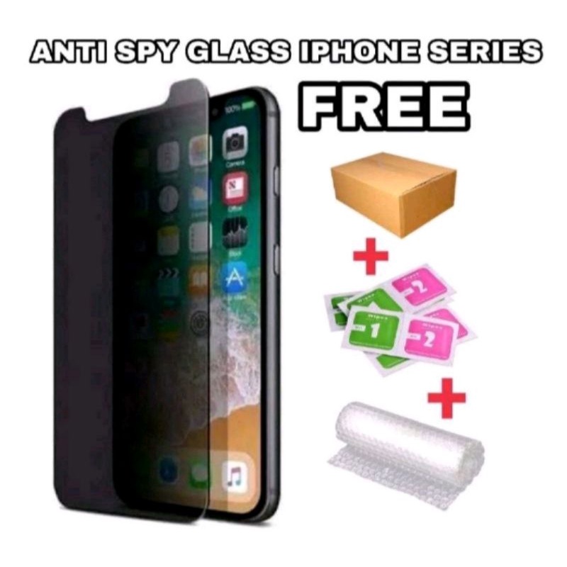 IPHONE ANTI SPY GLOSSY TEMPERED GLASS/SCREEN GUARD/ANTI GORES/TG IPHONE 6/6+/7/7+/8/8+/X/XR/XS/XS MAX/11/11 PRO/11 PRO MAX/12 MINI/12 PRO MAX 12 13 PRO MAX MINI 14 PLUS + 14+ TEMPER TG SCREEN GUARD PROTECTOR ANTI GORES PELINDUNG LAYAR