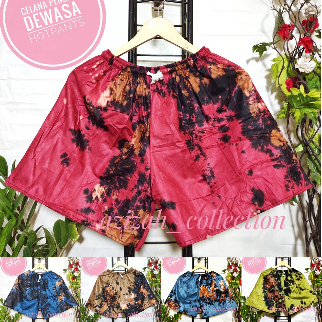 Celana Pendek Hotpants Tiedye Rayon Ukuran Jumbo Big Size Santai Dirumah