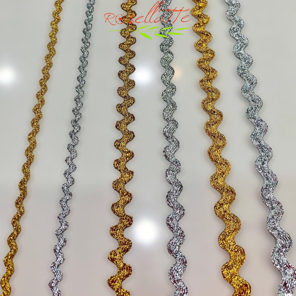 Roll Renda Biku-Biku Gold SIlver