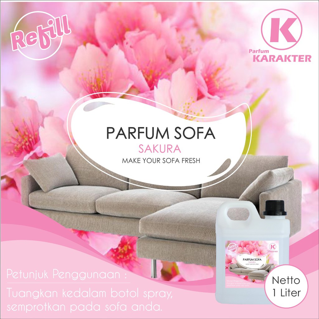 Parfum Sofa Aroma SAKURA | Parfum Wangi &amp; Tahan Lama | Kemasan 1 Liter | Bisa Cod | Terlaris