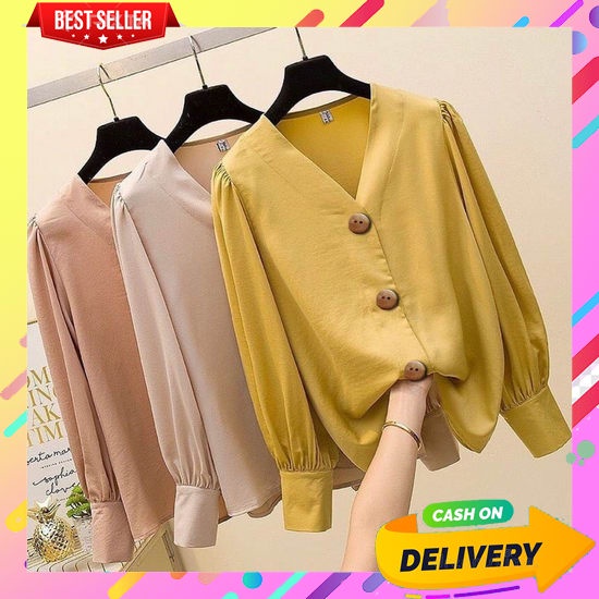 Zaula Top Baju Atasan Wanita Trend Kekinian 2021 Kemeja Wanita Blouse  Owly Blouse - Baju Atasan Wa