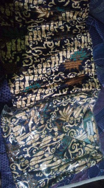 Couple Batik Kenanga Navy/ Rok Prisket Dan Hem
