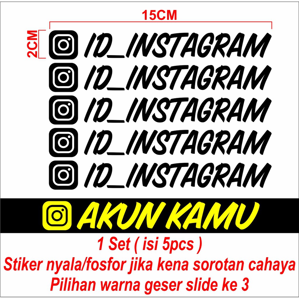 Stiker cutting nama ID IG, sticker ID IG custom termurah