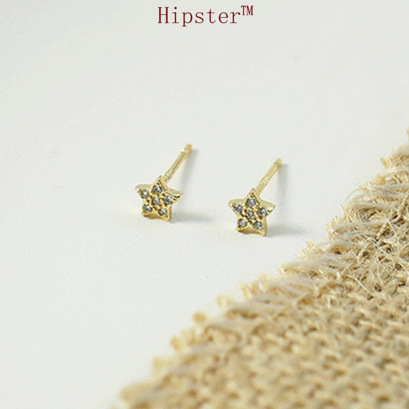 18K Stud Earrings Female Fashion Personality