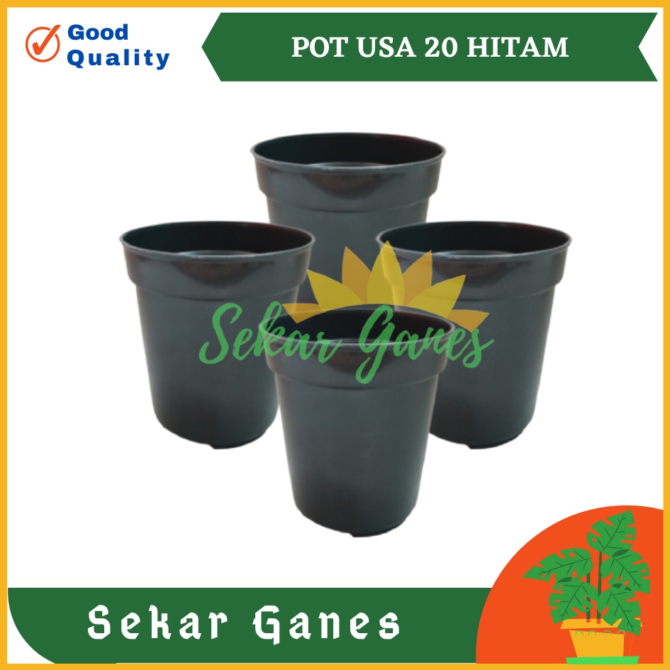 POT USA EIFFEL 20 HITAM DA 17 CM - Pot bunga tinggi tanaman hias ukuran mirip pot tawon pirus 18