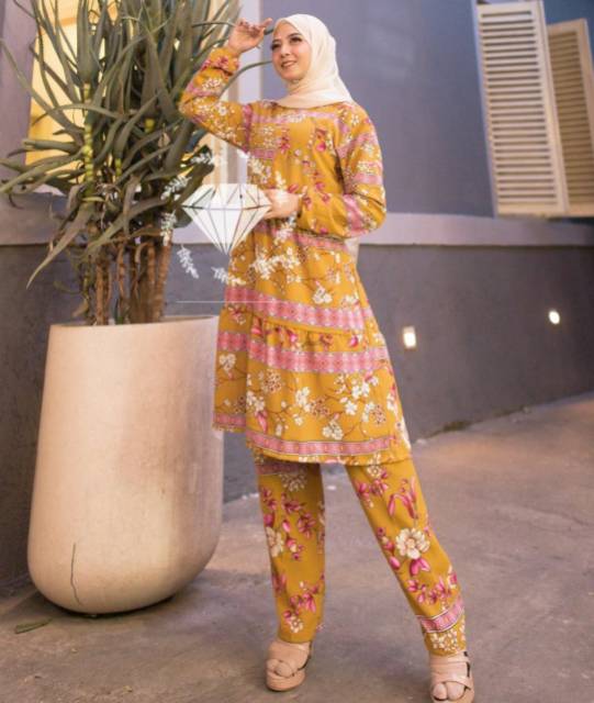 SET CELANA LETICIA, MONALISA PREMIUM, GAMIS HIJAB, MUSLIM, STELAN