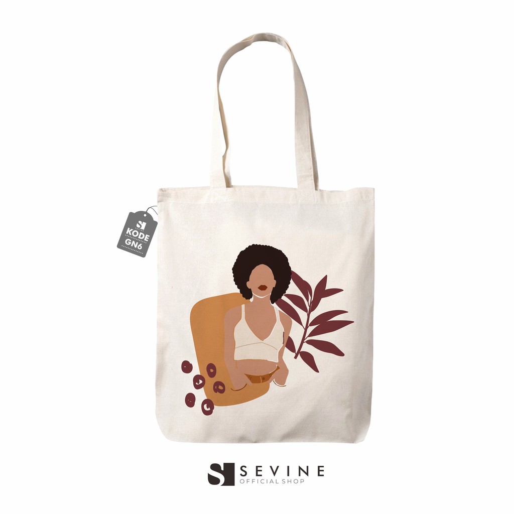 Sevine Totebag Tas Wanita Tote Bag Resleting Drill Nordic Style Nordic - GN
