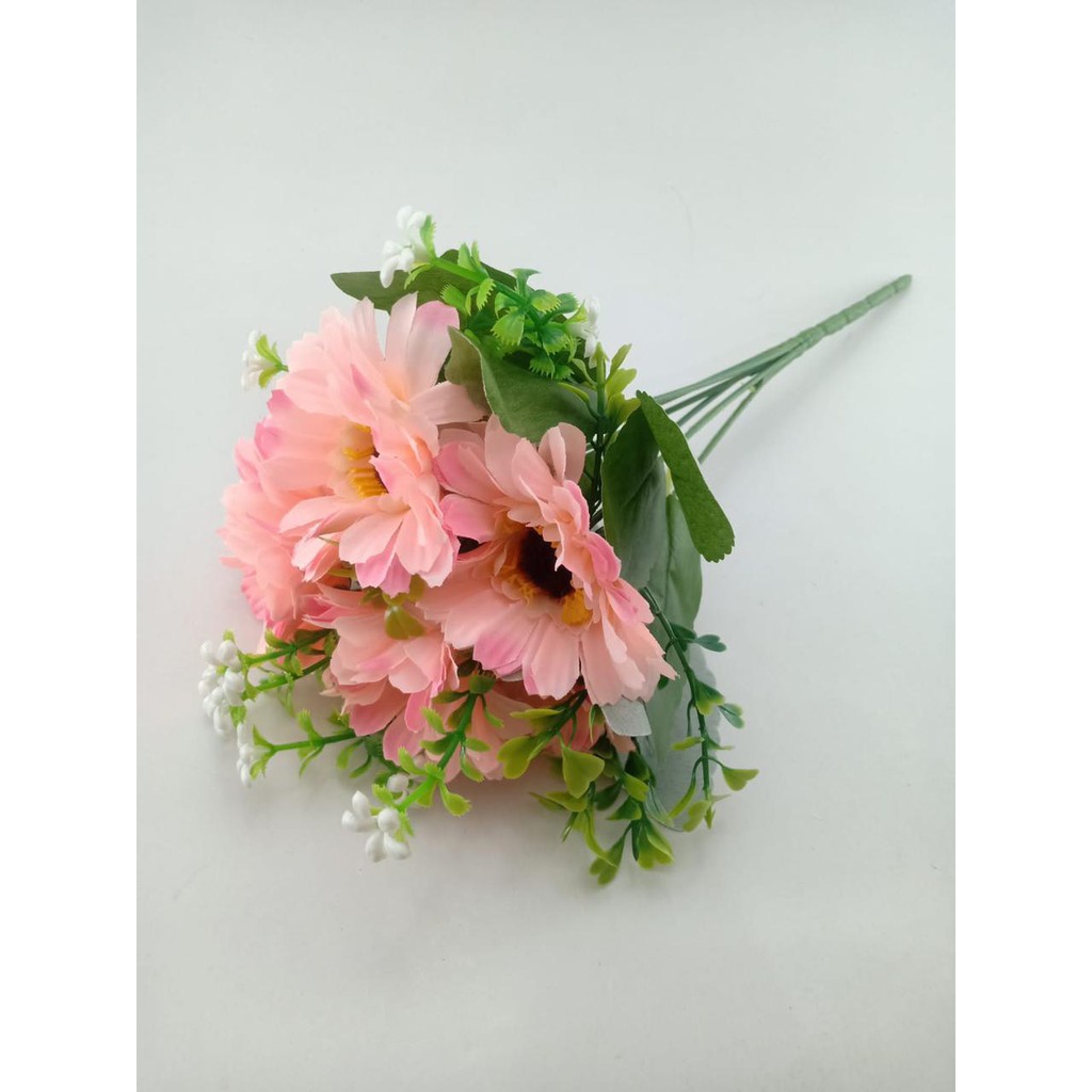 COD BUNGA TANGKAI MATAHARI BUNGA TANGKAI PLASTIK BUNGA ARTIFISIAL BUNGA PAJANGAN BUNGA HIAS BT9054-PINK