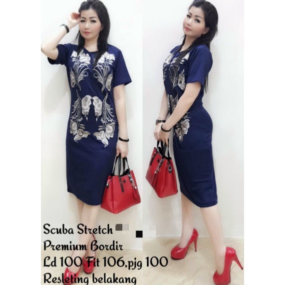 {COD}DRESS SCUBA STRETCH PREMIUM BORDIR