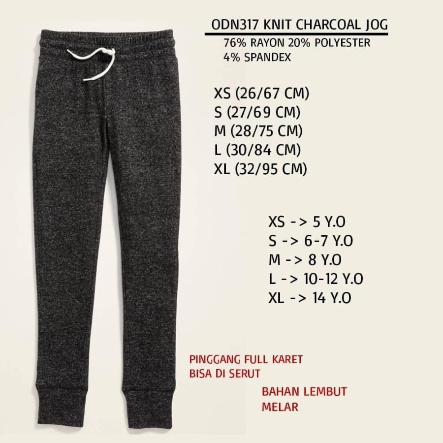 Celana Jogger Wanita Murah Old Navy 317 Knit Charcoal