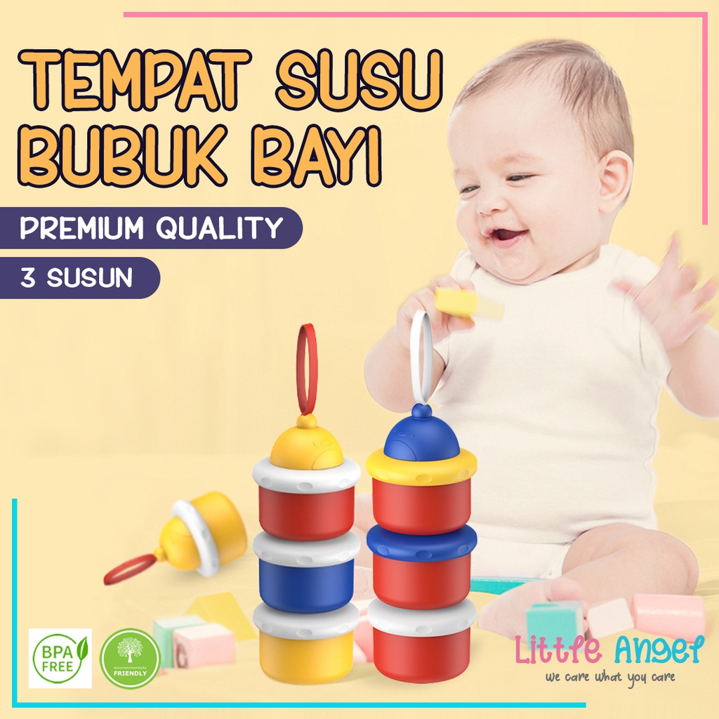 Tempat Susu Susun Bayi Kotak Travel Susu Formula Wadah Sekat Tingkat Dispenser Makanan Kontainer Susu Bubuk Anak Bayi Container