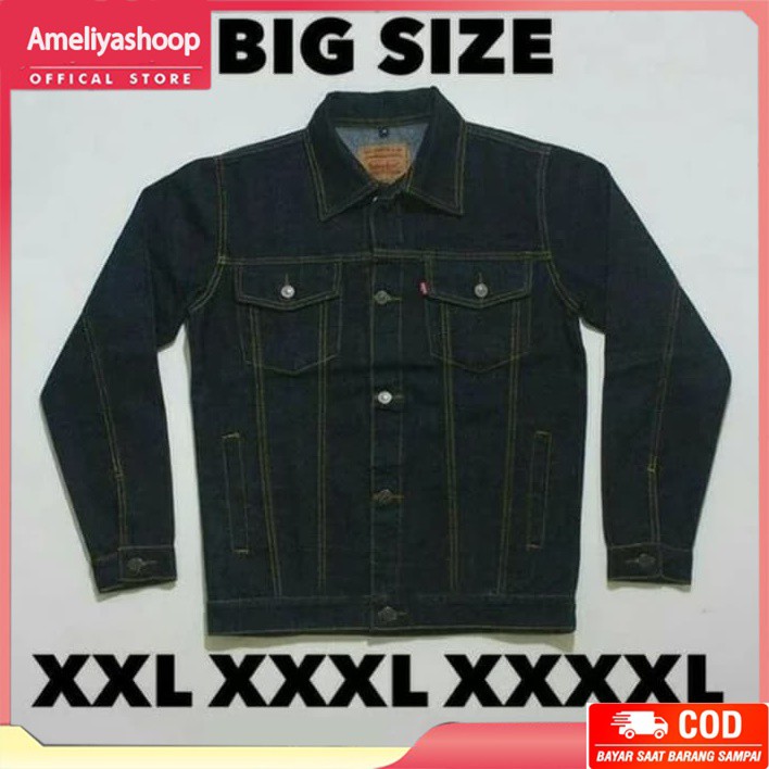 Jaket Jeans Levis Big Size Blue Black Premium Quality/ JAKET JINS/ JAKET LEVIS/ JAKET LEVIS JUMBO