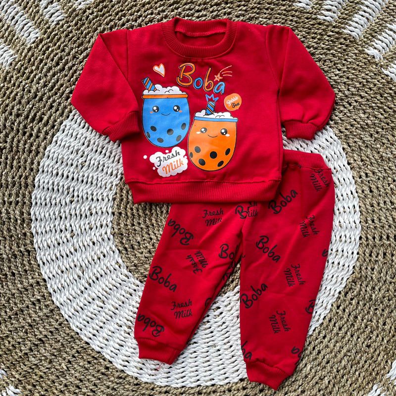 PROMO 7.7 stelan Joger Bayi 3-12 Bulan Motif BOBBA