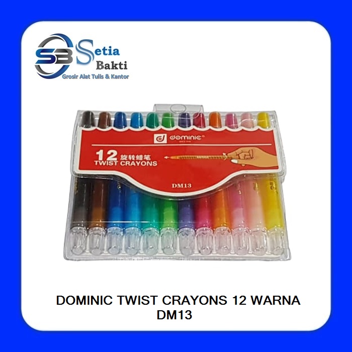 

DOMINIC Twist Crayons - Crayon Putar 12 Warna Pendek DM13