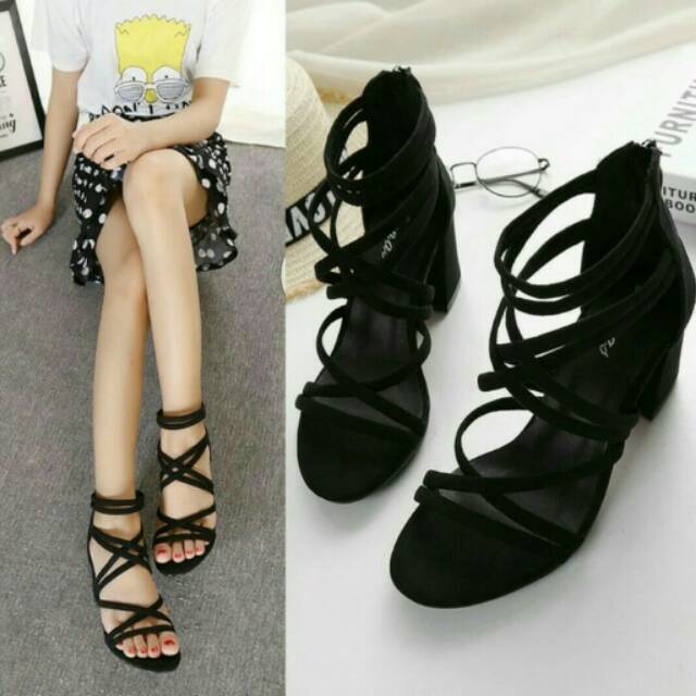 High heels hak tahu hitam cantik