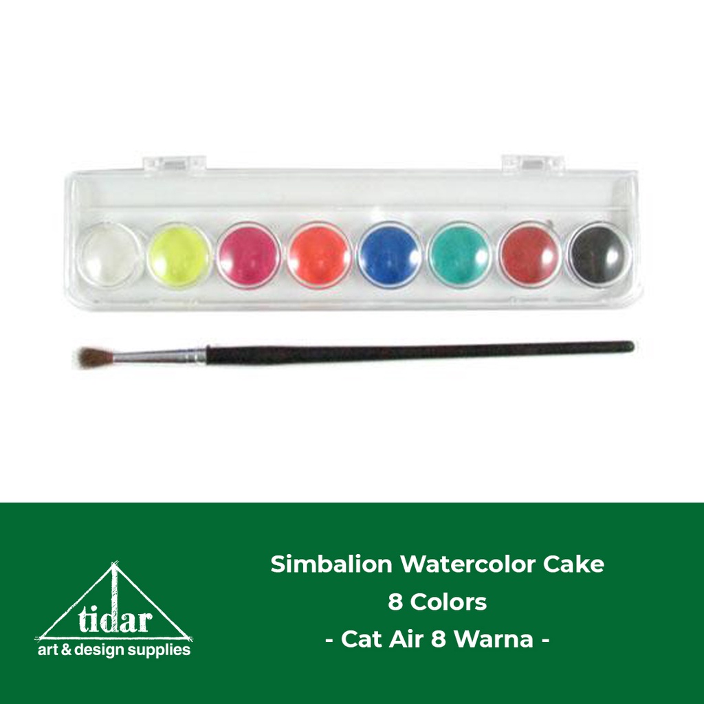 

Simbalion Watercolour Cake - Cat Air Padat 8 Warna