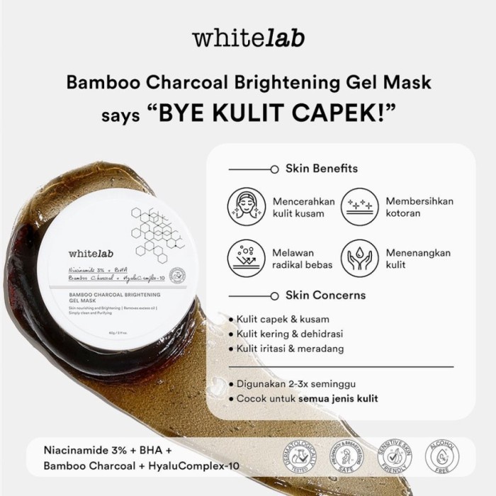 Whitelab Bamboo Charcoal Brightening Gel Mask