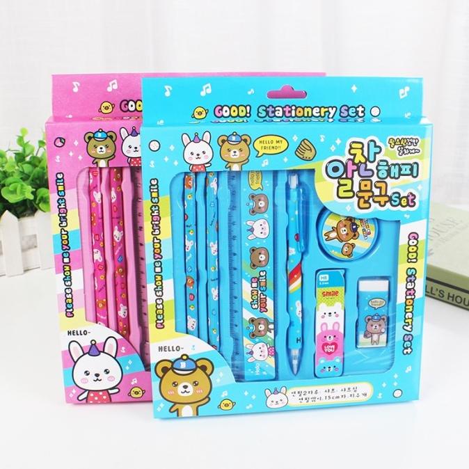 

SY004 7 In 1 Set Stationery Tas Alat Tulis Sekolah Untuk Hadiah Ulang