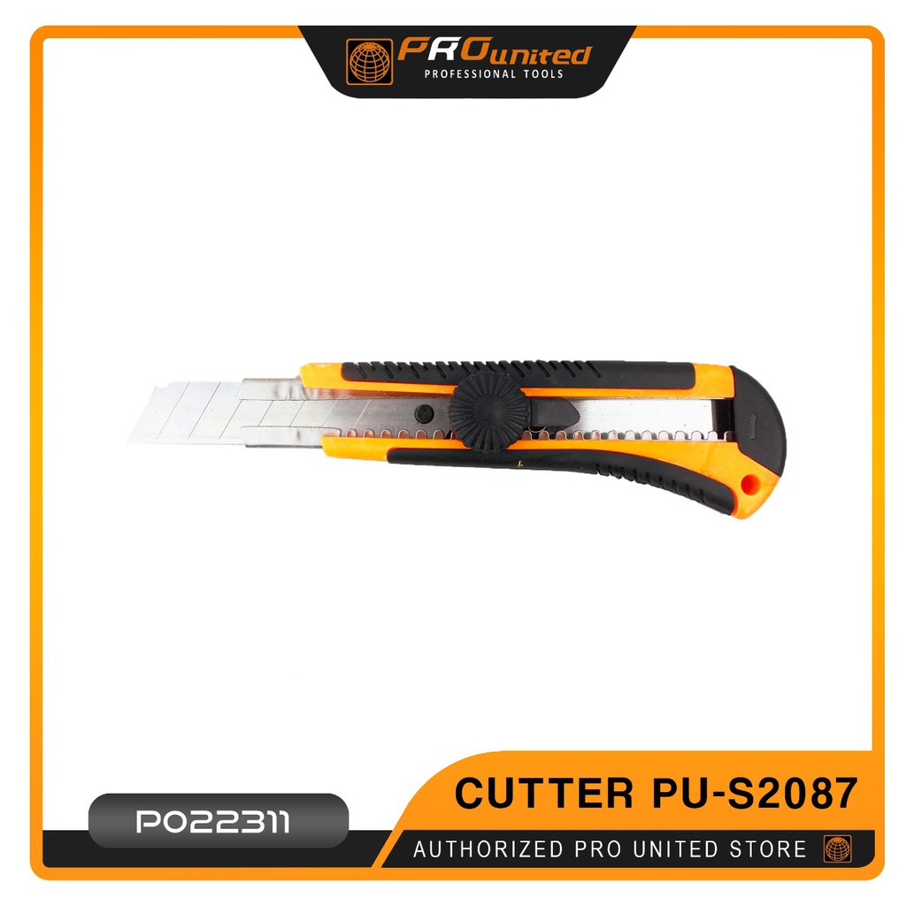 

SNAP OFF CUTTER KATER ABS BODY RUBBER HANDLE PEMOTONG KERTAS PRO UNITED