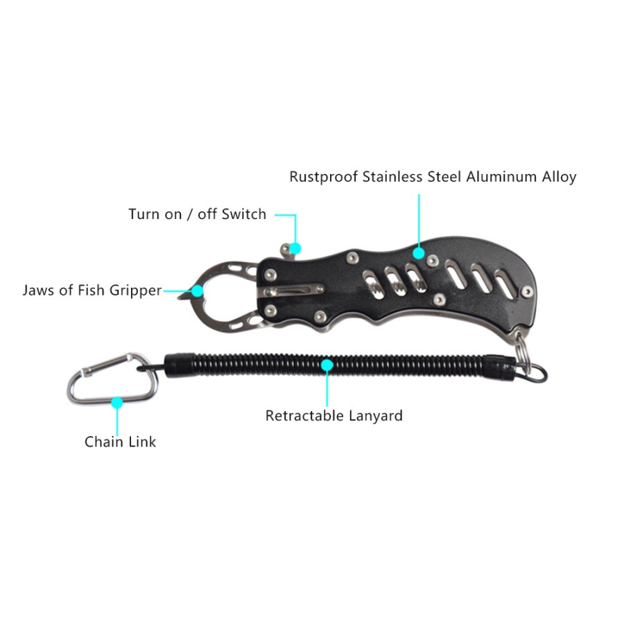 Big Game Fish Lip Gripper Portable - FHG-62O - Black