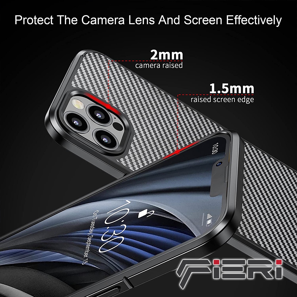 Casing iPhone 13 Mini Pro Max Case Fieri Carbon Hybrid Military Grade
