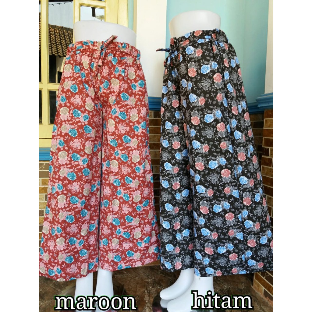 CELANA KULOT KATUN MOTIF BUNGA